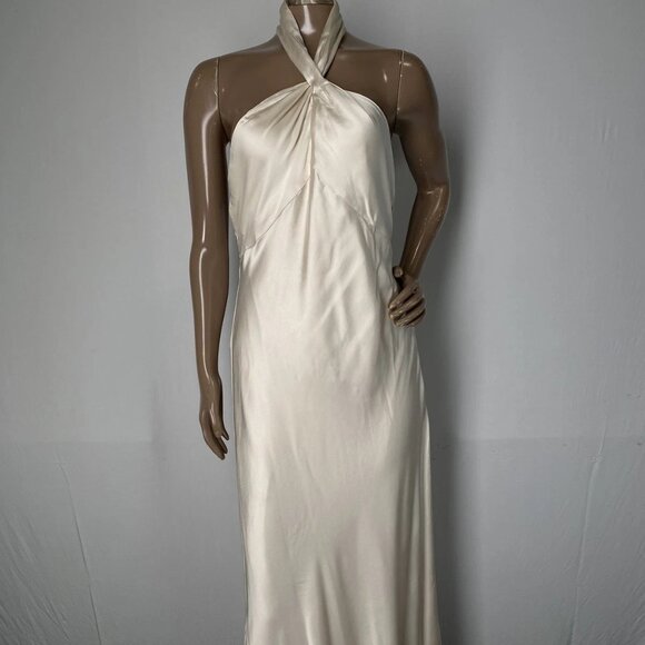 mini halter backless dress Alicia Satin Halter Mini Dress main image 0